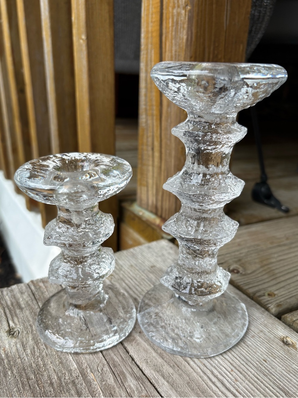 Pair of Vintage Iittala Festivo Candle Holders Designed by Timo Sarpaneva 1966
